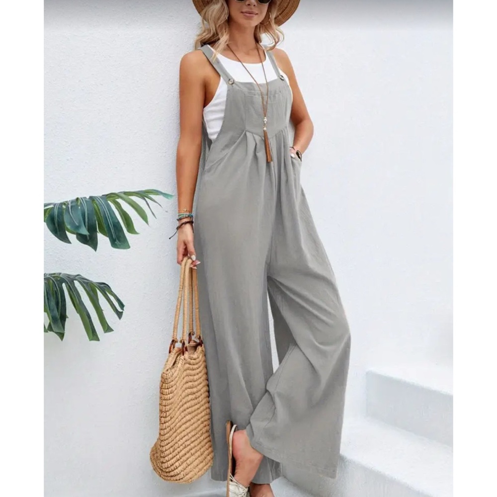 Women Baggy Dungarees Jumpsuit Strappy Wide Leg Playsuit Overalls XL New